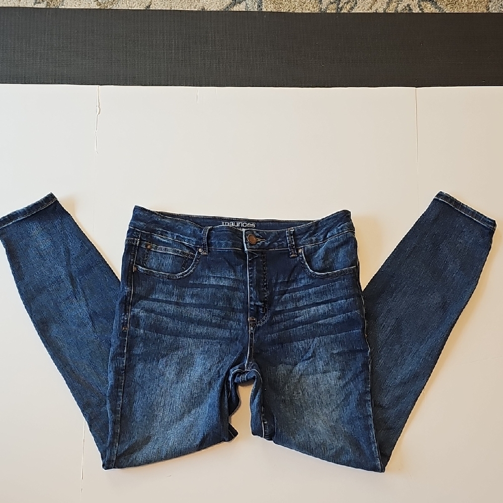 Maurices EverFlex High-Rise Dark Blue Jeans Womens 14 Regular Good Condition